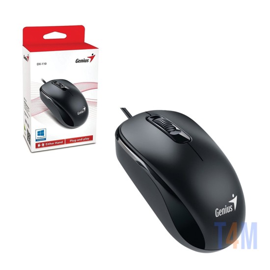 GENIUS DX-110 , DX-520 OPTICAL MOUSE WITH WIRE USB PORT PRETO